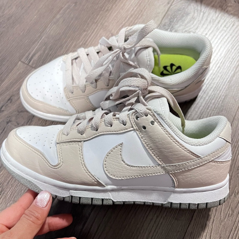 Nike Women’s Low-Top Sneakers in White and Light Beige